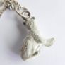 Vintage 925 Sterling Silver Cat Pendant Necklace - enamel detail Image 7