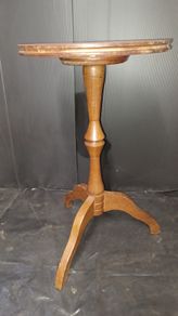 wooden pedestal side table