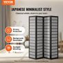 Room Divider, 4 Panel Japanese Room Divider, Wood Folding Privacy Screen Indoor, Japanese Partition Dividers Portable Decoration Screens, for Room Separation Home Office Restaurant & Bedroom Image 2