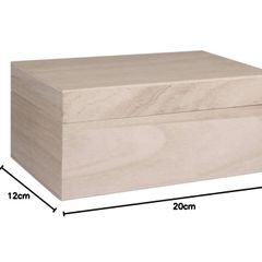 Natural wooden box with lid 20x12x9cm