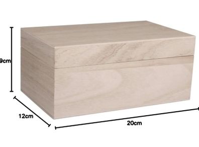 Natural wooden box with lid 20x12x9cm