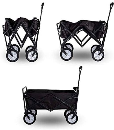 Folding Camping Cart Garden Wagon 4 Wheeled Collapsible Festival Trolley, Portable Garden Cart & DIY Waste Wagon - 150KG Capacity (FREE POSTAGE)