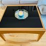 Glass/pine coffee Table Image 4