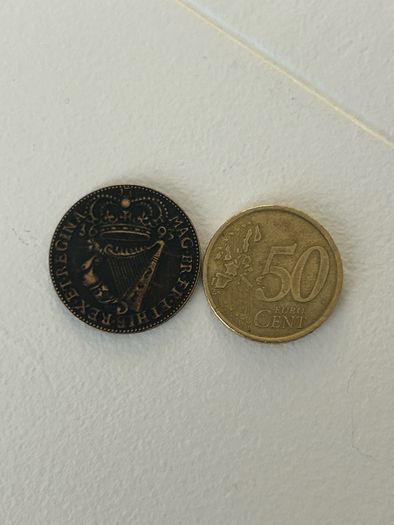Reproduction coin William & Mary 1693 Halfpenny - Irish Coins original with big money