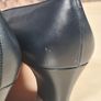 Vintage SALVATORE FERRAGAMO leather shoes mid heels slip on pointy toe navy red Size UK 7 AA very narrow EU 40 (AT1) Image 9