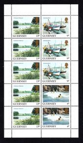 1984 Guernsey GB1 Definitive Stamps Booklet Pane (ex cover showing View of Post Office Headquarters, St Peter Port) Mint Never Hinged (MNH)