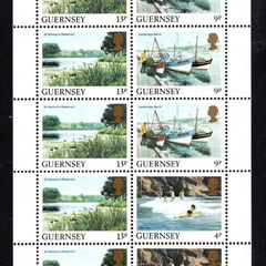 1984 Guernsey GB1 Definitive Stamps Booklet Pane (ex cover showing View of Post Office Headquarters, St Peter Port) Mint Never Hinged (MNH)