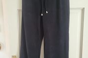 black wide leg light corduroy trousers