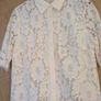 Gallery Cream Lace Short Sleeved Blouse. S. 12. New - No Tag. Image 2