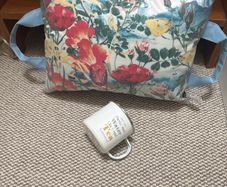 Free Garden Themed Fine Porcelain Mug - Oil Skin Garden Kneeler Cushion like with 2 grab handles and Free Garden Enamel Mug