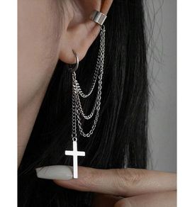 Goth Style Cuff Earring with Chains & Charm