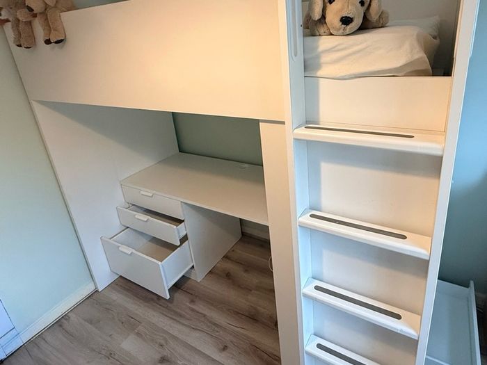 Ikea Bunk Bed with Desk and Storage