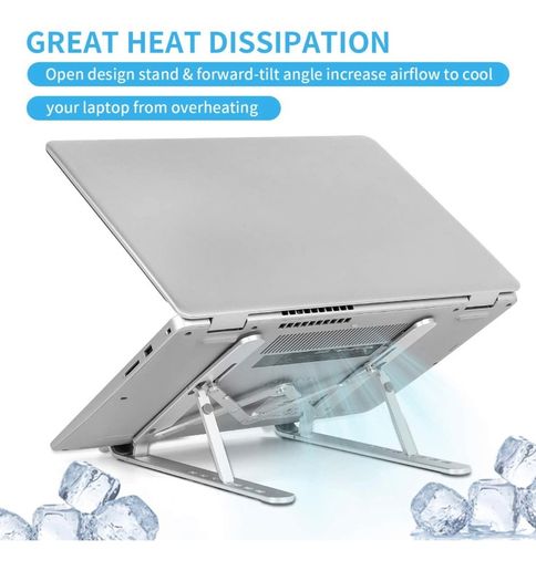 6 Levels Adjustable Ergonomic Air Ventilation laptop stand , Compatible with MacBook Air, Dell, 10-15.6 inch laptop , ABS+Silicone