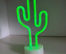 Green Cactus Neon Standing Light