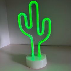 Green Cactus Neon Standing Light