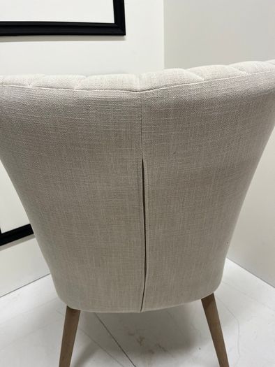 Set of 2 Contemporary Linen Accent Chair with Channel-Tufted Back