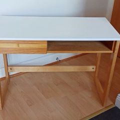 Compact Wooden Study Desk with Drawer & Shelf - Good Condition