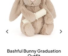 New JELLYCAT Bashful Bunny in Graduation Outfit