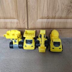 4 construction vehicles