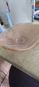 Excellent light pink Vidrios San Miguel Glass Bowl Hand made in Spain Recycled Glass