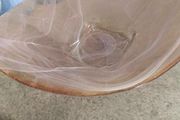 Excellent light pink Vidrios San Miguel Glass Bowl Hand made in Spain Recycled Glass