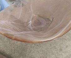 Excellent light pink Vidrios San Miguel Glass Bowl Hand made in Spain Recycled Glass