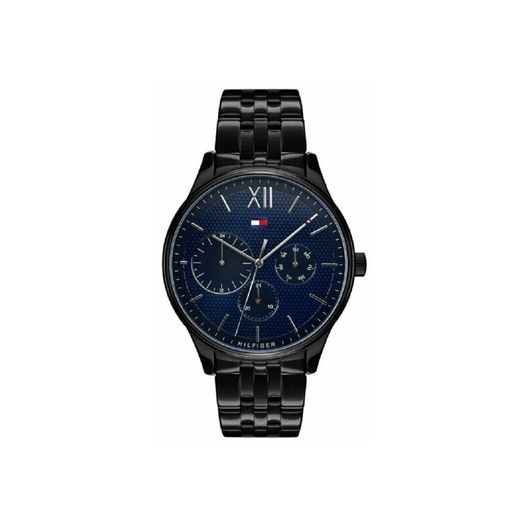 Tommy Hilfiger Mens Watch 1791454 Black/blue Dial -warranty - Free Delivery