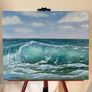 ORIGINAL OIL PAINTING, Sea Painting, Ocean Wave Wall Art, Living Room Wall Art, Oil Painting on canvas (50/40 cm.) Image 9