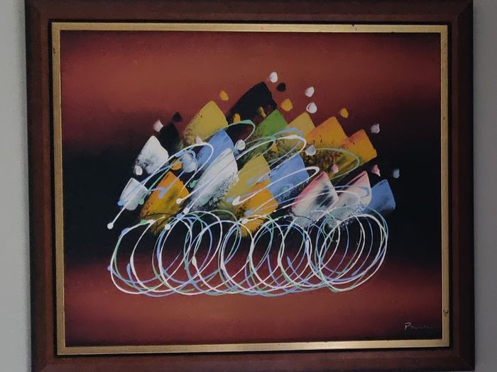The cyclists, beautiful painting