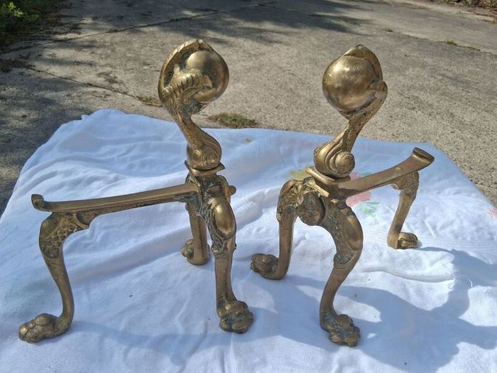 Napolean 111 Heavy Brass Andirons (4kgs)