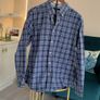 Mens Tommy Hilfiger Long-sleeve Shirt in a Navy and Blue Check Pattern Image 6