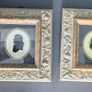 Pair of vintage silhouette portraits in ornate gold frames Image 2