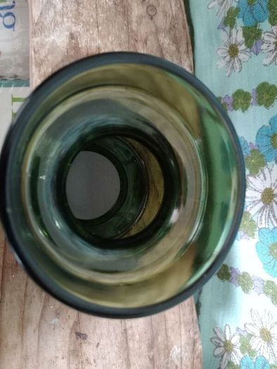 Candlestick,  Dansk Green glass, Danish candleholder