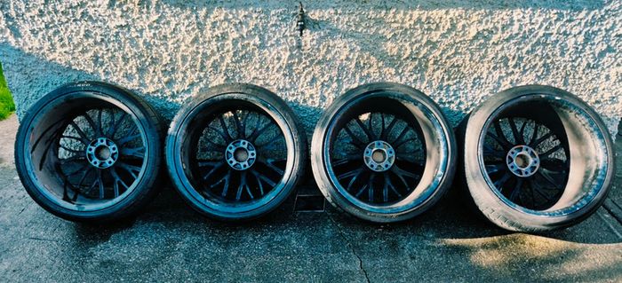R20 5x120 BMW Style 405M staggered alloy wheels with tyres