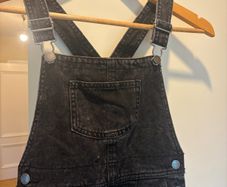 Next Kids Black Acid-Wash Denim Dungarees / Overalls