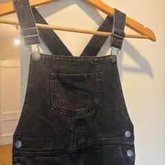 Next Kids Black Acid-Wash Denim Dungarees / Overalls