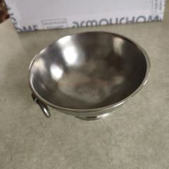 Hand Hammered Oslo Hammerlund Tinn Pewter Decorative Bowl on Pedestal, Classic Style, 1930s, Norwegian Metal Art, Oslo Norway