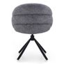 Lilia Grey Chenille Swivel Chair  Black Metal Base, Auto-Return Image 4