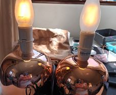 2 small coppery gold table lamp bases