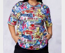 Retro Style Top - fab colours - size 20 - 80s & 90s Vibe all over it :)