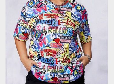 Retro Style Top - fab colours - size 20 - 80s & 90s Vibe all over it :)