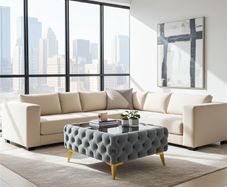 Luxury Velvet Chesterfield Coffee Table 63x63x35cm