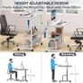 Mobile Standing Desk with Integrated UK Power Outlets & USB Ports, Height Adjustable (70-104cm) C-Shaped Rolling Laptop Table on Wheels for Home Office, Bedside, and Sofa, White Image 5