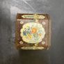 Small Vintage Hinged Floral Metal Tin Image 2