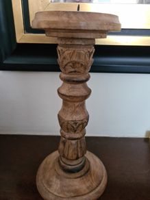 wooden candle holder