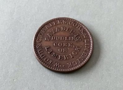 Ireland 1834 Drapers Farthing Token Burns and Co.