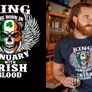 birthday king are born (any month) with irish blood t-shirt Image 5