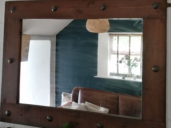 Mirror. Oak Frame. Mantelpiece 46" x 35"
