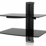 Floating Shelf Wall Bracket with Strengthened Tempered Glass for DVD Players/Cable Boxes/Games Consoles/TV Accessories 1 Shelf (MULTIPLE SIZES) Image 2