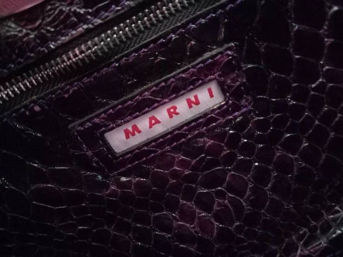 MARNI Deep Purple Patent Faux Alligator Bag